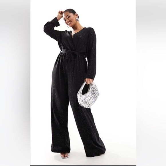 ASOS - Only Carmakoma - Jumpsuit - Size EU 48/UK 20-Black/Silver Plus Size - Picture 1 of 6